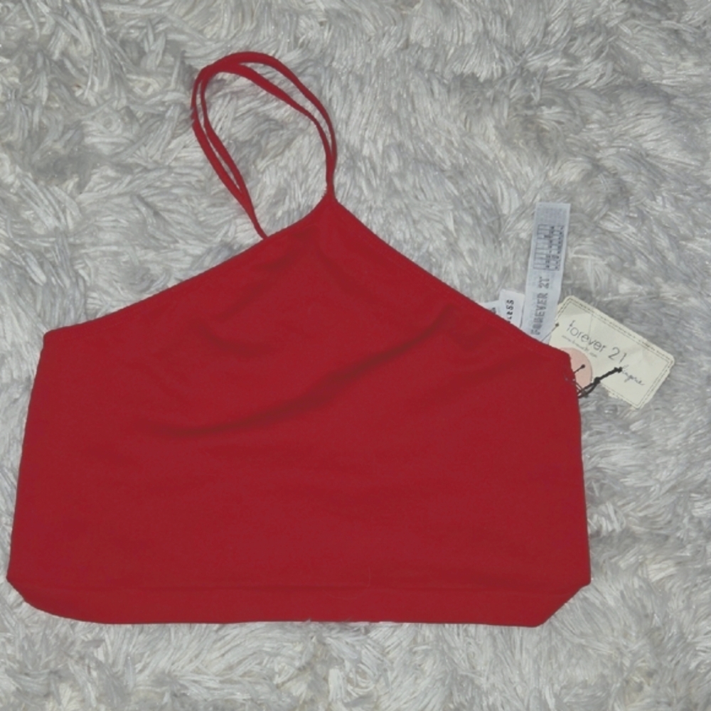 Forever 21 Red Double Strap Crop Top